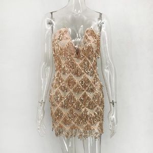 🤍Sequin Gold Tassel Dress🤍